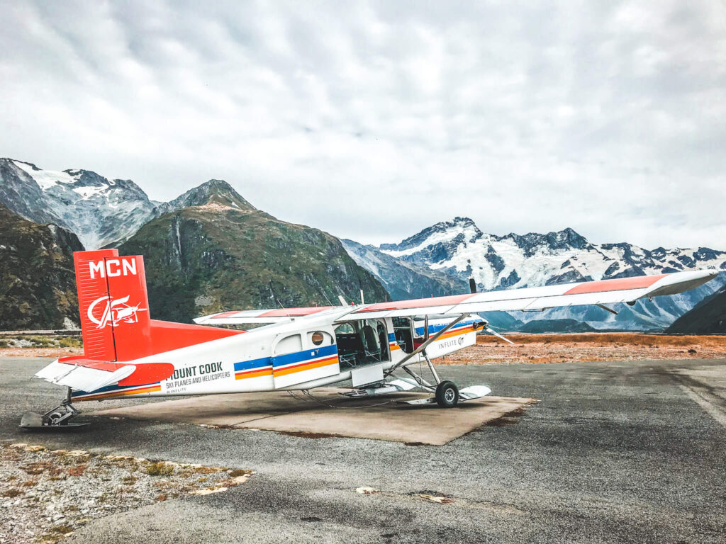 vliegtuig tasman gletsjer